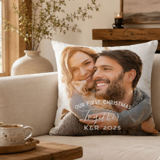 Cojín Decorativo Recién Casados Nuestra Primera Navidad Juntos Foto