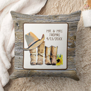 Cojín Decorativo Recién casados Sr y Sra Personalizado 