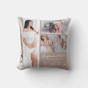 Cojín Decorativo Recién Nacido Niño Beige Foto Keepsake