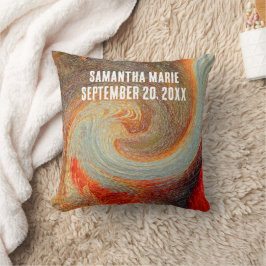 Cojín Decorativo Recién Nursera Bienvenida Tie-Dye Brown Red Groovy