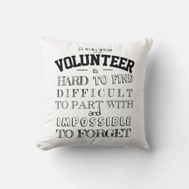 Cojín Decorativo Reconocimiento voluntario Gracias guión de regalo  (Anverso)