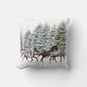 Cojín Decorativo Recorriendo la nieve - Corriendo el arte de los ca
