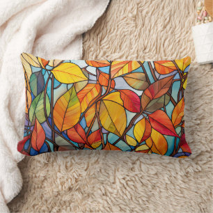 Cojín decorativo rectangular de hojas de otoño