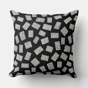 Cojín Decorativo Rectángulos abstractos 081122 - Blanco sobre negro