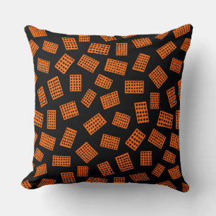 Cojín Decorativo Rectángulos abstractos 081122 - Naranja en negro