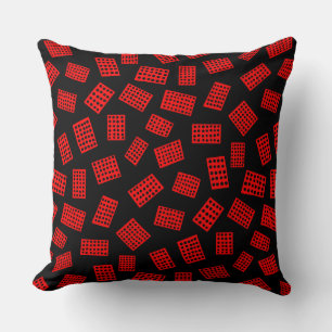 Cojín Decorativo Rectángulos abstractos 081122 - Rojo sobre negro