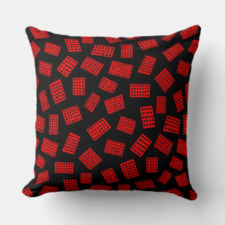 Cojín Decorativo Rectángulos abstractos 081122 - Rojo sobre negro