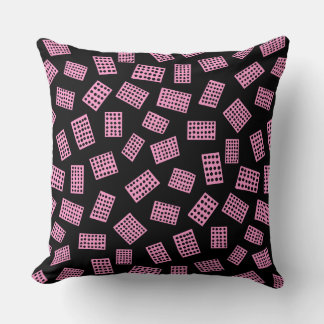 Cojín Decorativo Rectángulos abstractos 081122 - Rosa en negro
