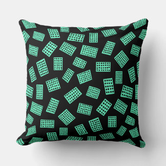 Cojín Decorativo Rectángulos abstractos 081122 - Turquesa en negro