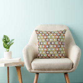 Cojín Decorativo Rectángulos retro con estallidos estelares