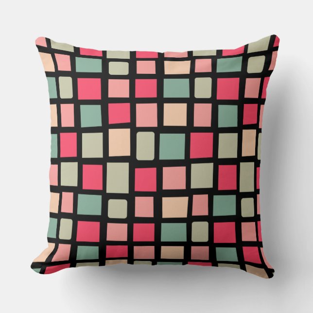 Cojín Decorativo Rectáreas irregulares 270215 - Blanco sobre negro (Anverso)