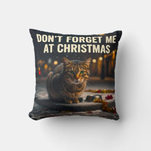 Cojín Decorativo Recuerda a los pobres gatos en Navidad