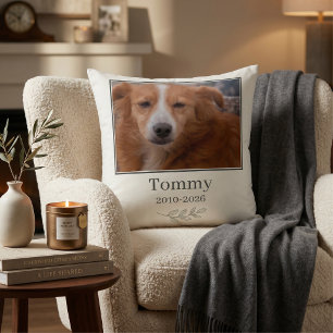 Cojín Decorativo Recuerdo conmemorativo de mascota de 2 fotos de lu