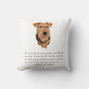 Cojín Decorativo Recuerdo de Airedale, galés, Lakeland Terrier