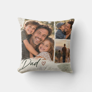 Cojín Decorativo Recuerdo de Colgajo de Fotos Personalizadas de Pap