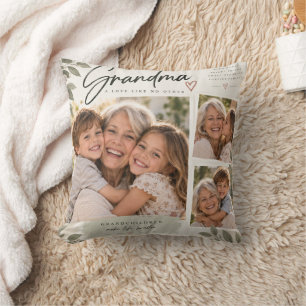 Cojín Decorativo Recuerdo de Collage de Fotos de Abuela y Nietos T