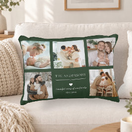 Cojín Decorativo Recuerdo de Collage de Fotos Familiares Personaliz