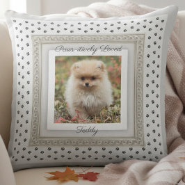 Cojín Decorativo Recuerdo de foto de mascota Chic Paws-itivamente a