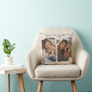 Cojín Decorativo Recuerdo de foto de perro Personalized Growing Tog