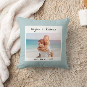 Cojín Decorativo Recuerdo de Foto de Vacaciones Personalizadas