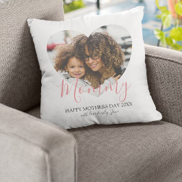Cojín Decorativo Recuerdo de foto del corazón del día de las madres
