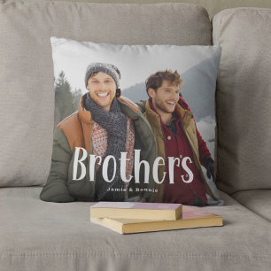 Cojín Decorativo Recuerdo de foto personalizado de hermanos