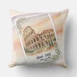 Cojín Decorativo Recuerdo de luna de miel o vacaciones en Roma Ital