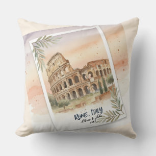 Cojín Decorativo Recuerdo de luna de miel o vacaciones en Roma Ital
