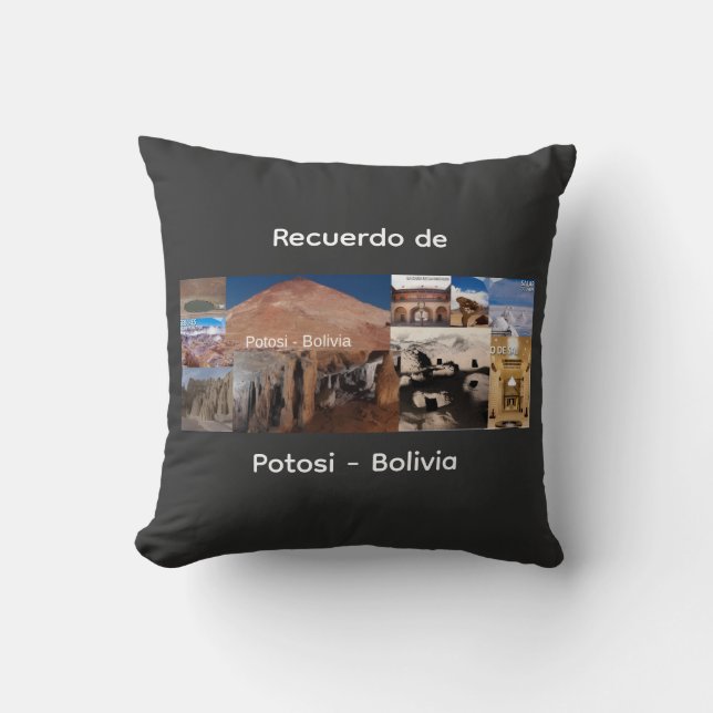 Cojín Decorativo Recuerdo de Potosi Bolivia (Anverso)