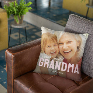 Cojín Decorativo Recuerdo personalizado de foto de la abuela con no