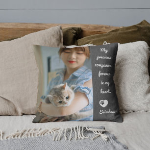 Cojín Decorativo Recuerdo personalizado de la foto de la mascota pa