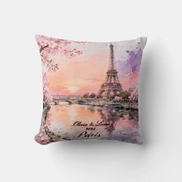 Cojín Decorativo Recuerdo personalizado de pareja en París