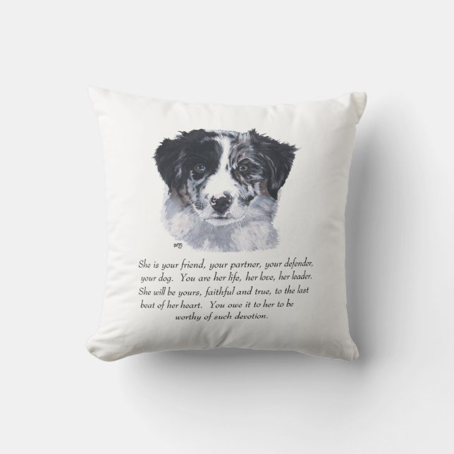 Cojín Decorativo Recuerdos de Border Collie (Anverso)