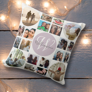 Cojín Decorativo Recuerdos de Familia con Monograma Collage de 20 F