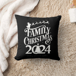 Cojín Decorativo Recuerdos de Navidad Familiar 2024 Coincidentes Ju