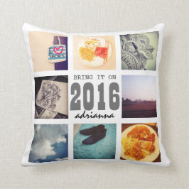 Cojín Decorativo Recuerdos El Collage de fotos De Instagram 2016 Lo