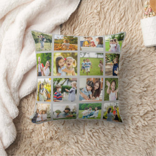 Cojín Decorativo Recuerdos en movimiento: Personalizable 16 Collage