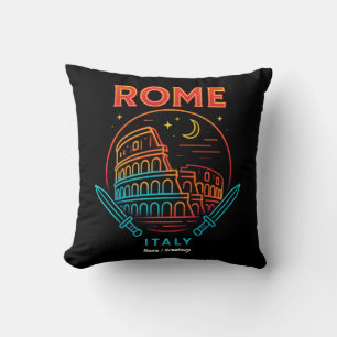 Cojín Decorativo Recuerdos geniales del Coliseo de Roma Italia Vint