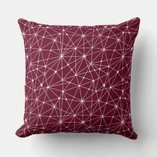 Cojín Decorativo Red 010316 - Blanco sobre Crimson Profundo
