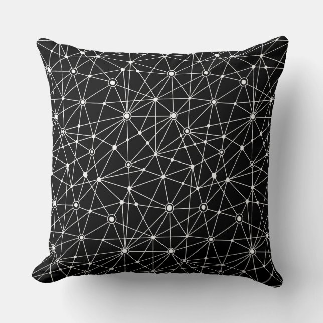 Cojín Decorativo Red 010316 - Blanco sobre negro (Anverso)