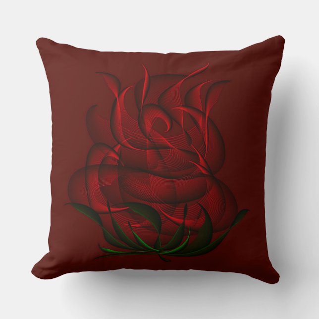 Cojín decorativo Red Abstract Red Rose (Anverso)