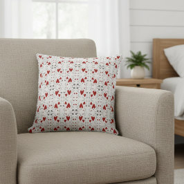 Cojín Decorativo Red and Black Retro Hand Drawn Hearts Love 