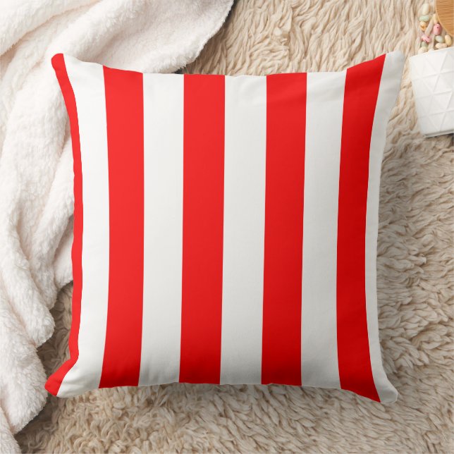 Cojín Decorativo Red and White Cabana Stripes  (Manta)