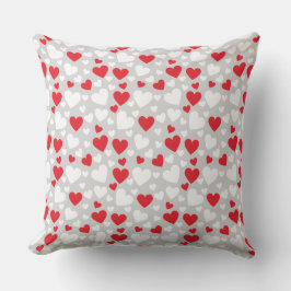 Cojín Decorativo Red and White Hearts Throw Pillow