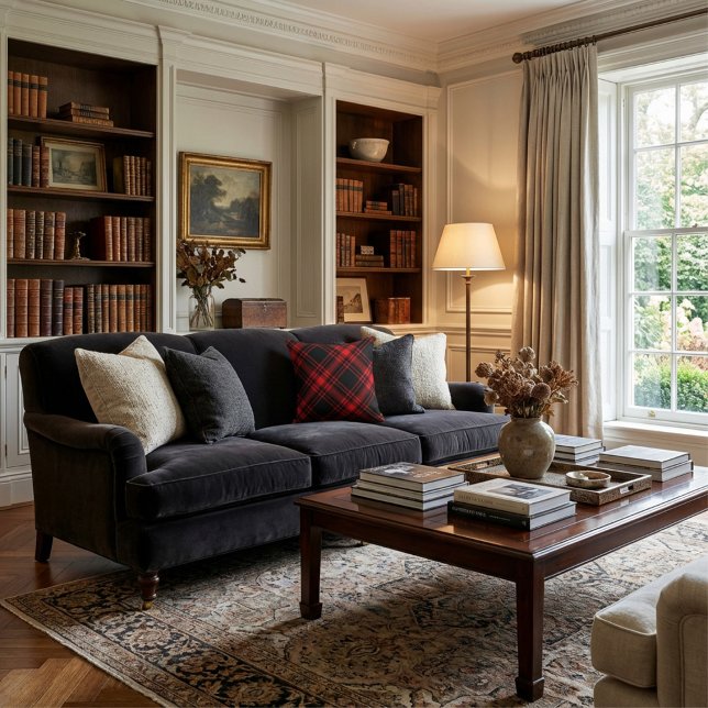 Cojín Decorativo Red back check plaid style christmasThrow Pillow (Subido por el creador)