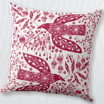 Cojín Decorativo Red Bird<br><div class="desc">Palomas rojas y blancas por la paz. Arte original de Nic Squirrell.</div>