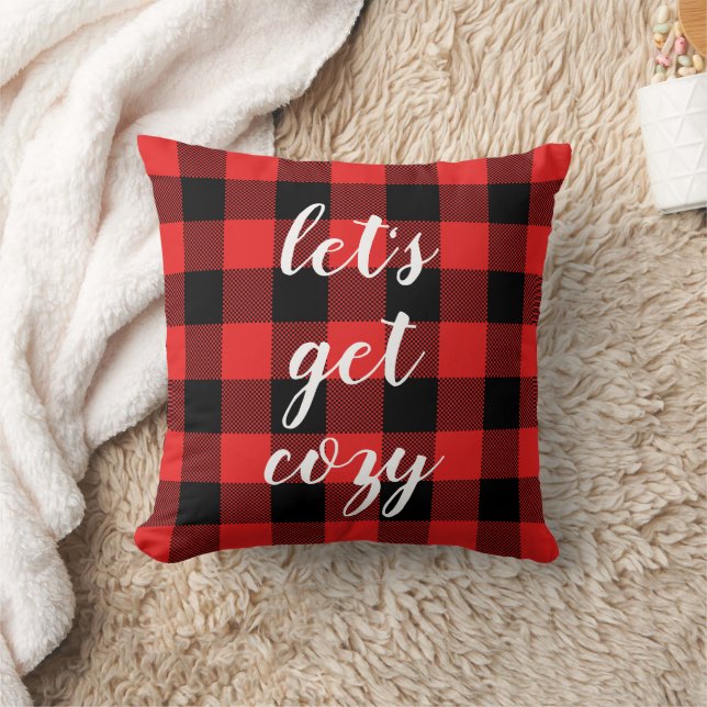Cojín Decorativo Red Black Buffalo Plaid | Lumberjack personalizado (Manta)