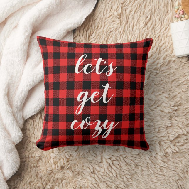 Cojín Decorativo Red Black Buffalo Plaid | Lumberjack personalizado (Manta)