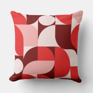 Cojín Decorativo Red Blush Burgundy Geometric Composition