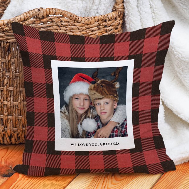 Cojín Decorativo Red Buffalo Plaid | Foto de la abuela (Subido por el creador)